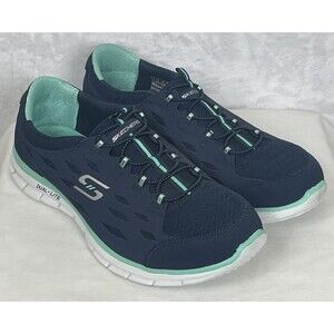Skechers Dual-Lite Sneakers Slip On Memory Foam Air-Cooled Blue Green Size 11